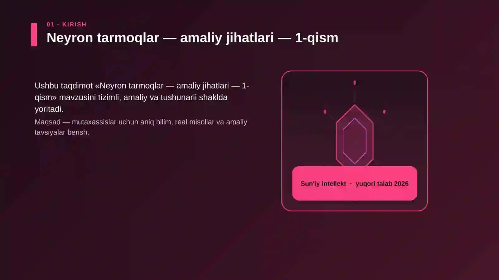 Neyron tarmoqlar — amaliy jihatlari — 1-qism 3