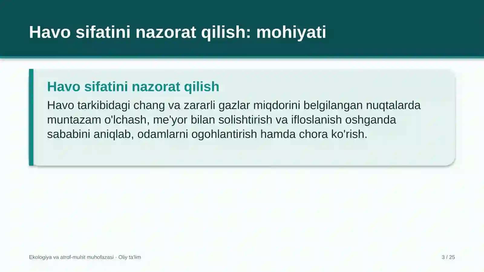Texnik ko'rik markazlarida havo sifatini nazorat qilish 3