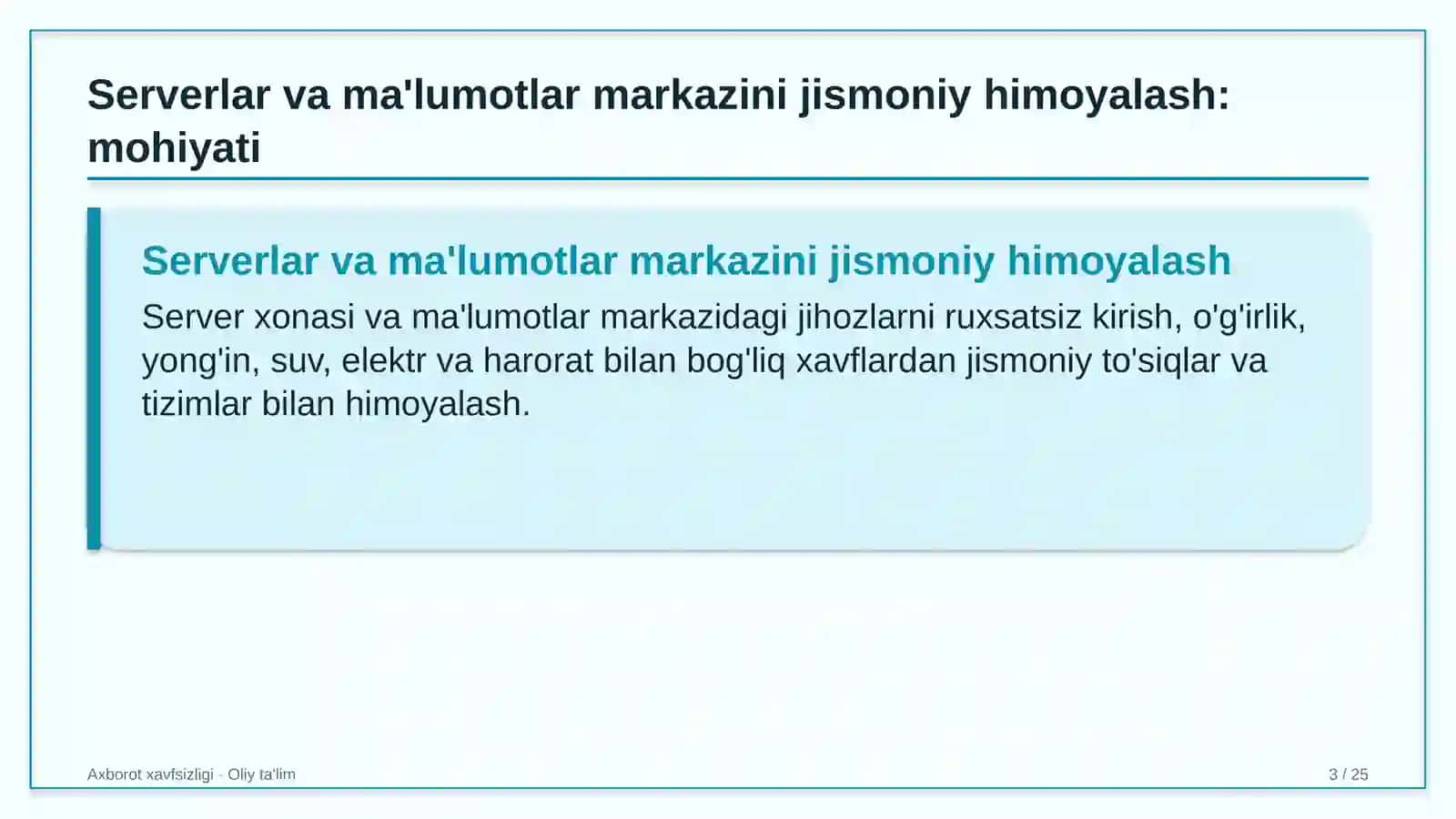 Tibbiyotda serverlar va ma'lumotlar markazini jismoniy himoyalash 3