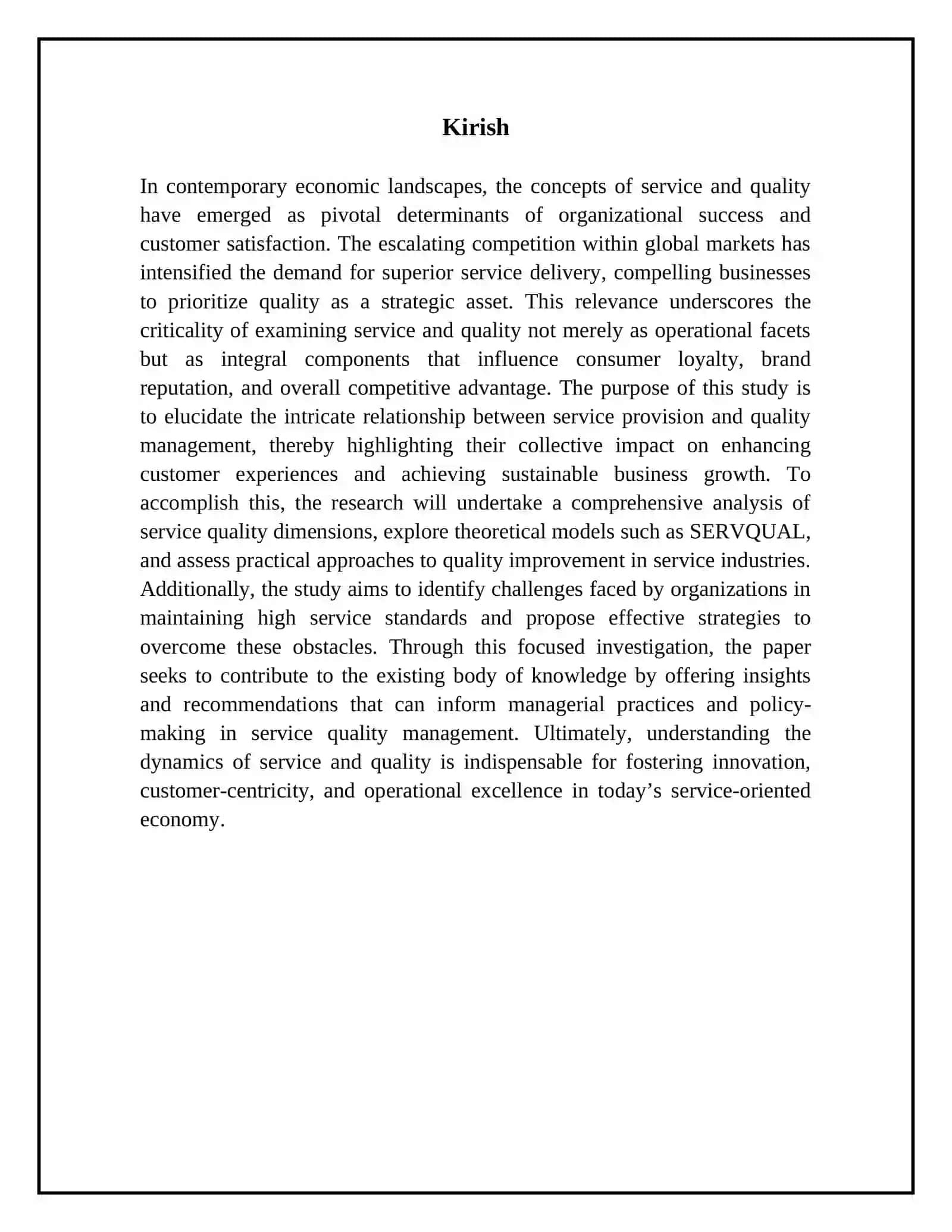 Service and quality 3