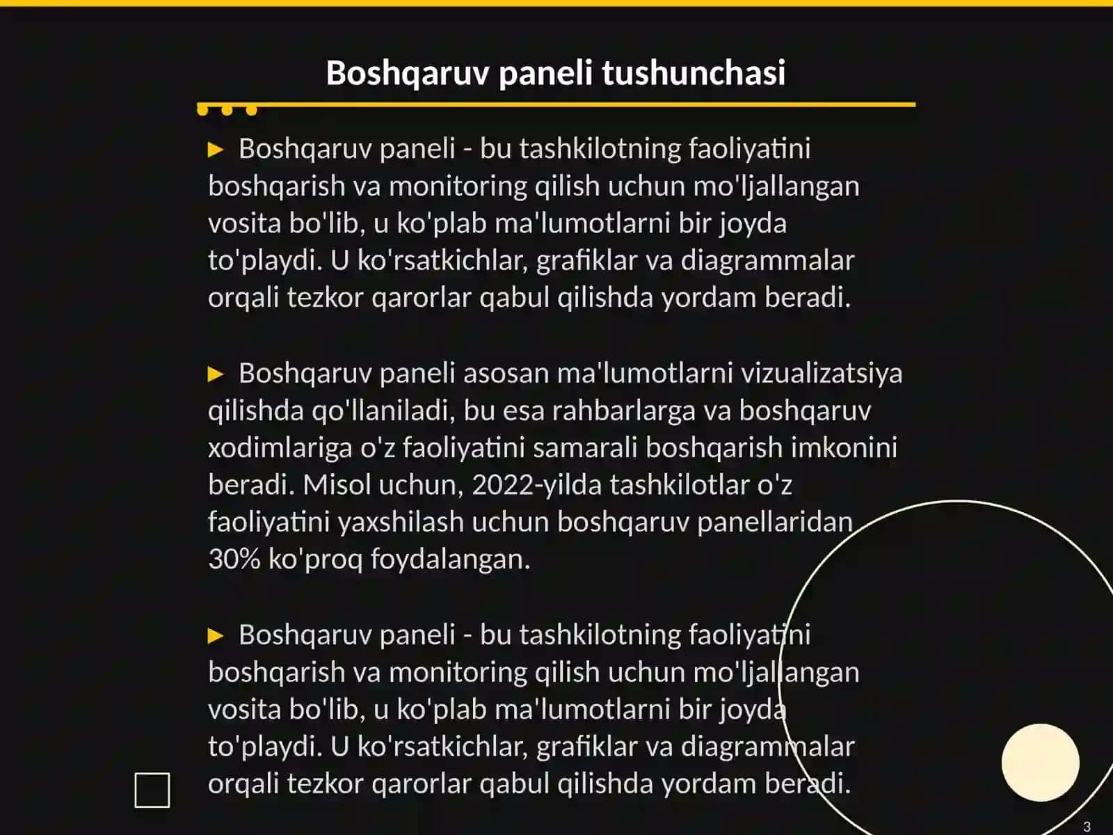 Boshqaruv paneli 3