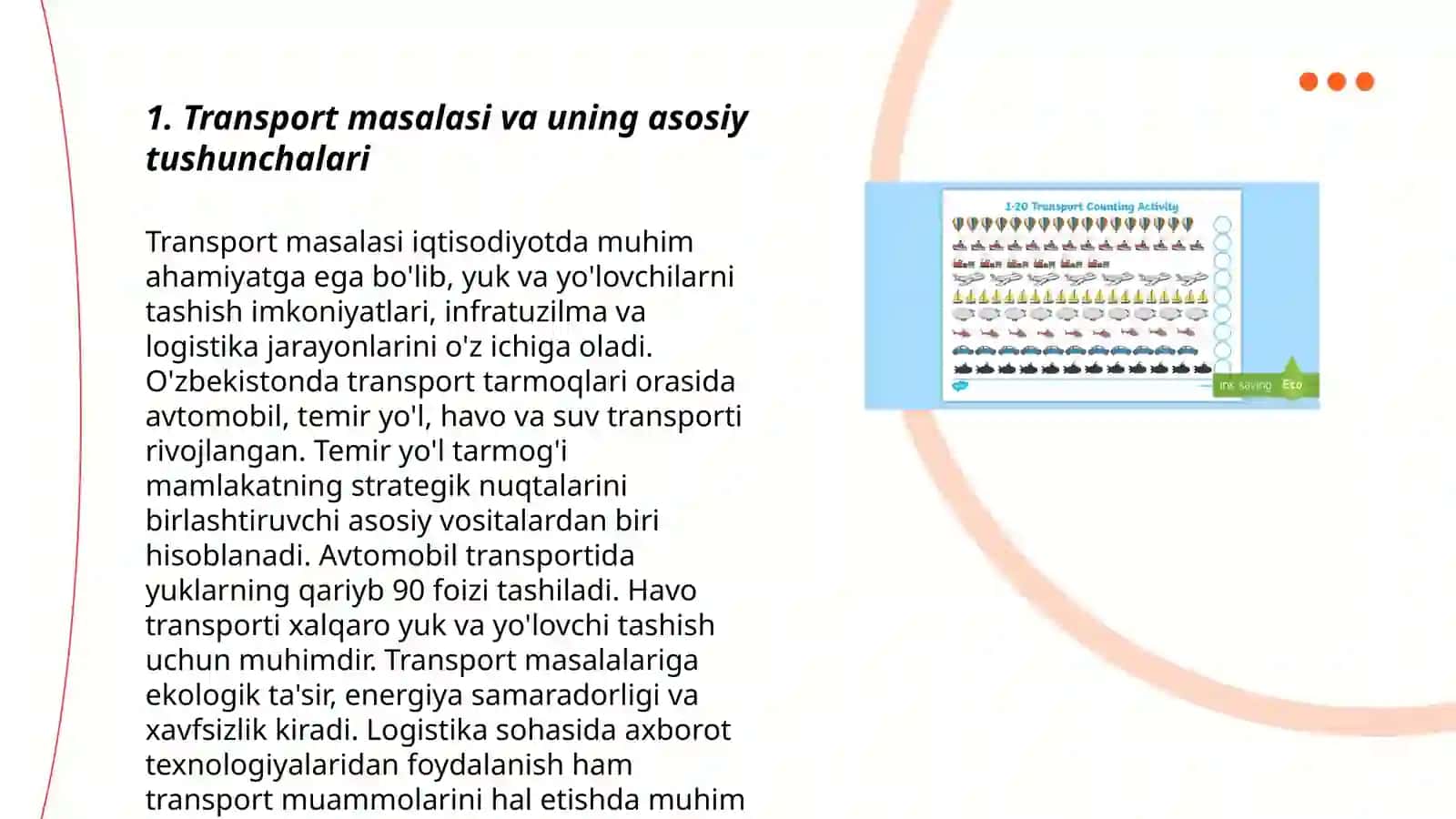 transport masalasi va uning matematik modeli 3