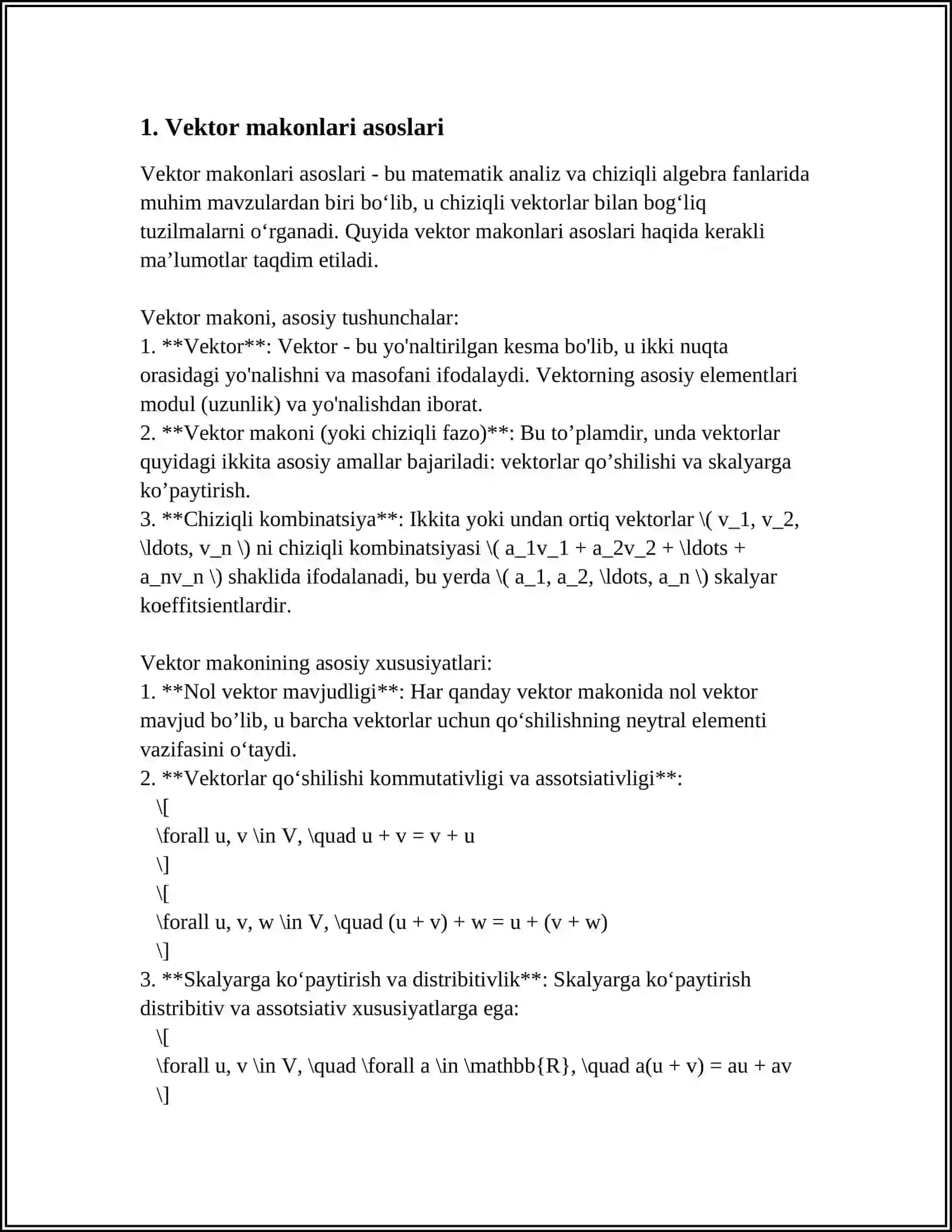 MUDDATLI VAZN VA VECTOR MAKON MODELI 3