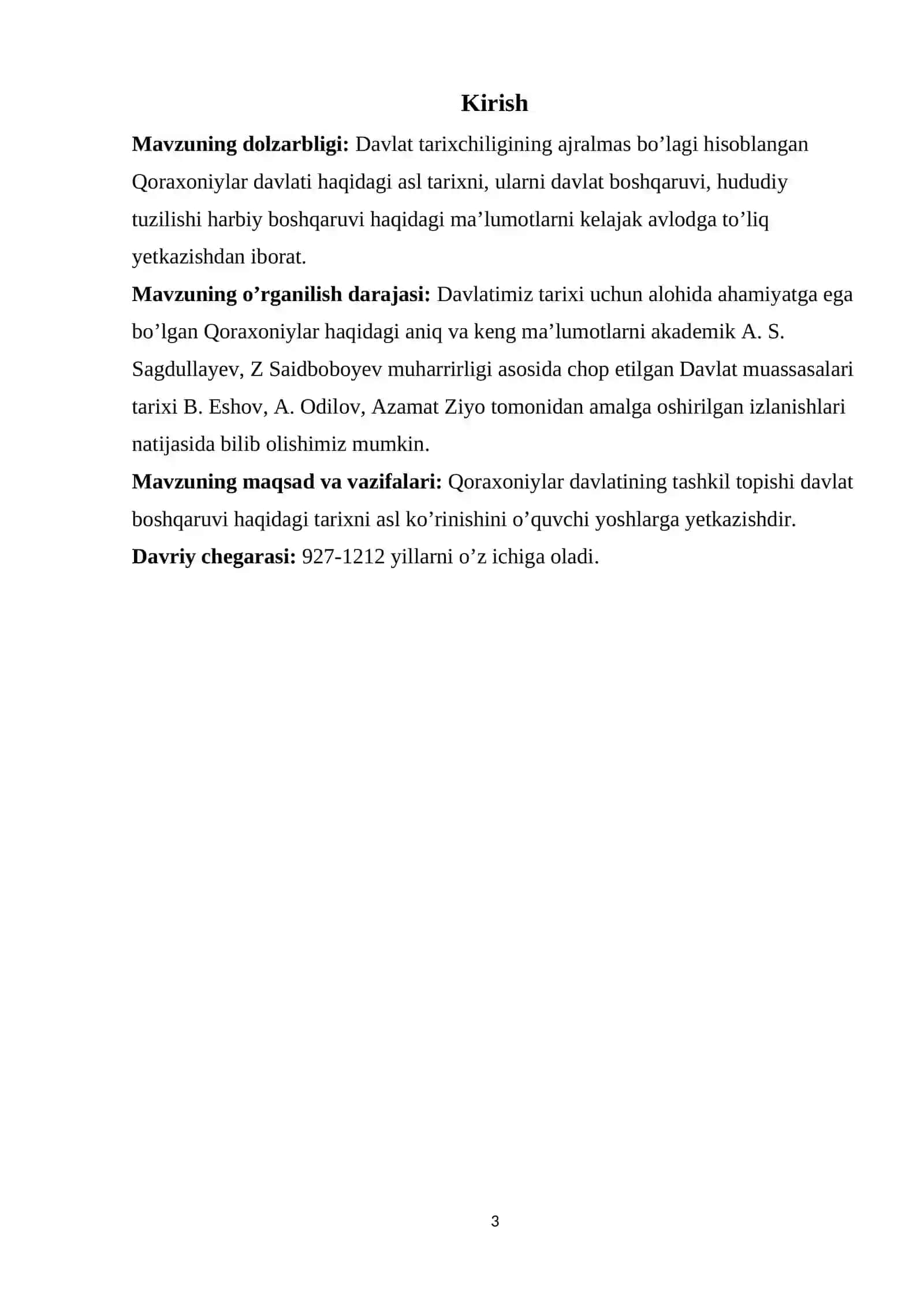 O’zbekistonning Davlat Muassasalari Tarixi Fanidan 3
