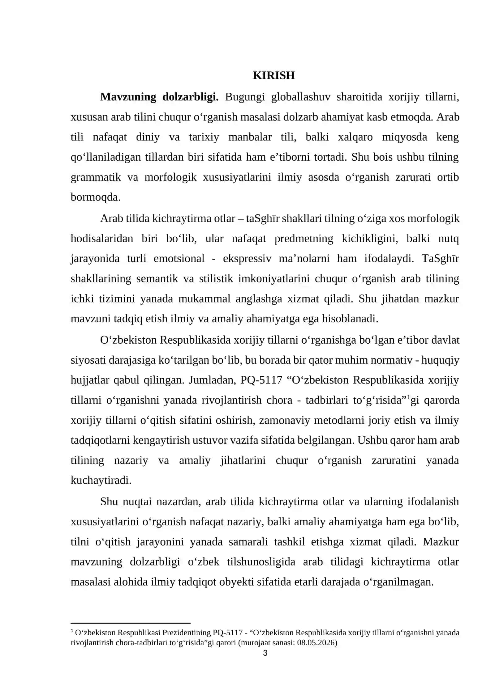 BMI ARAB TILIDA KICHRAYTIRMA OTLAR VA ULARNING IFODALANISHI. 3