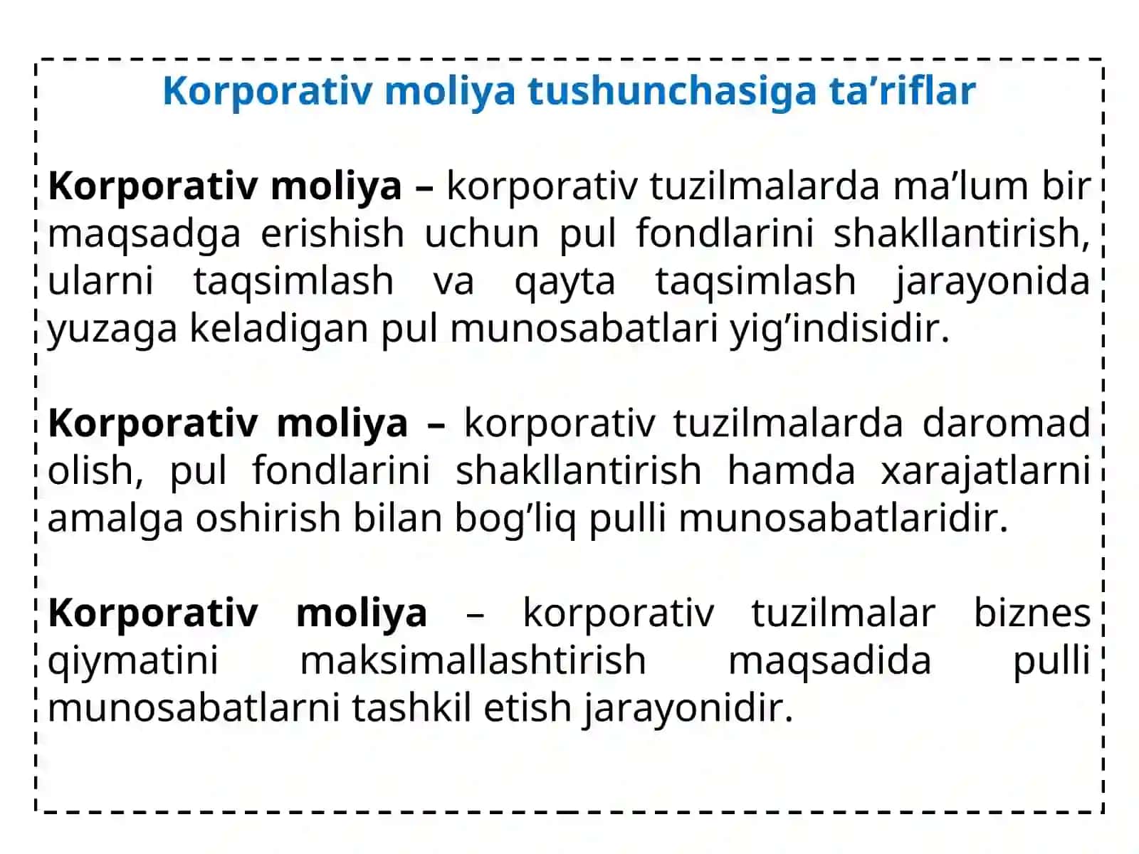 Korporativ moliya 3