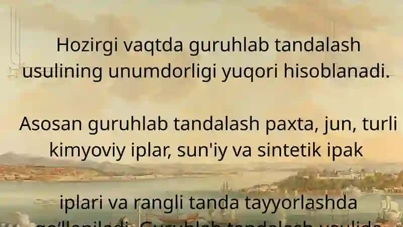 Guruhlab tandalash mashinalari nazorati 3