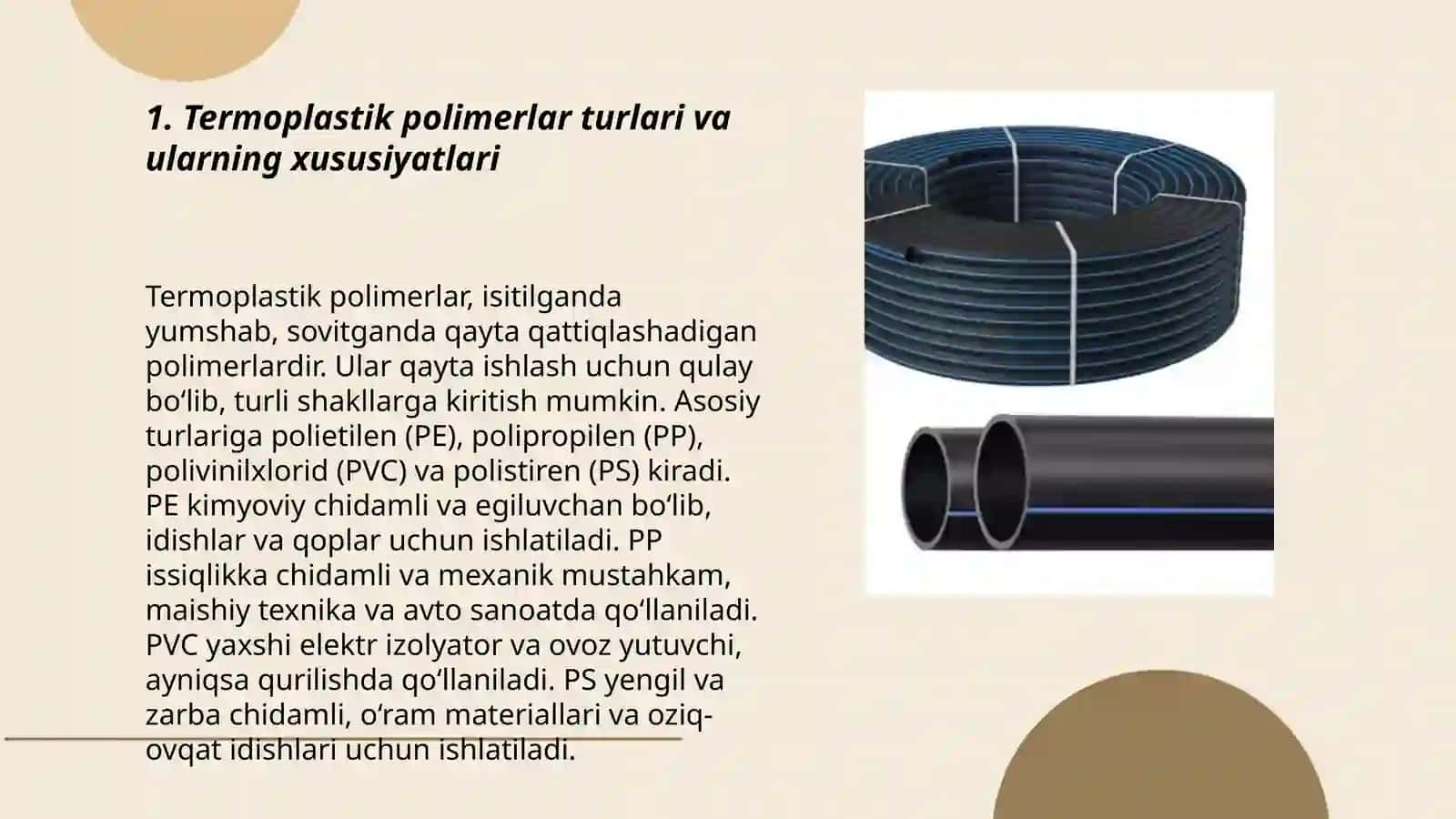 Termoplastik va Termoreaktiv Polimerlar 3
