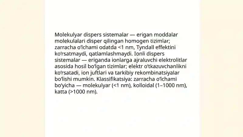 Molekulyar va ionli dispers sistemalar 3
