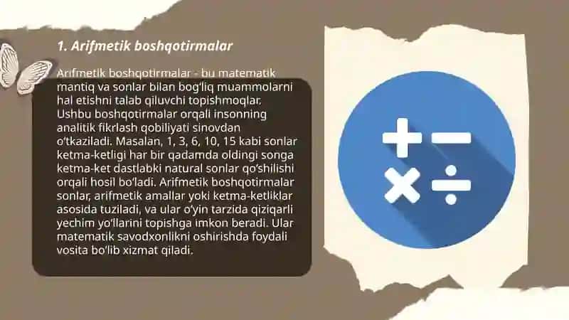 Matematik boshqotirmalar 3