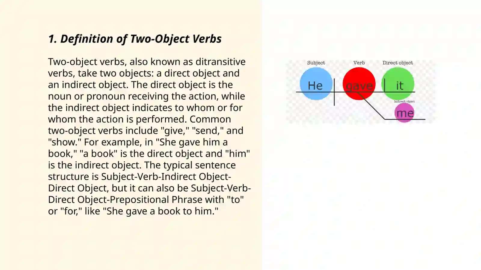 Verb two objects 3