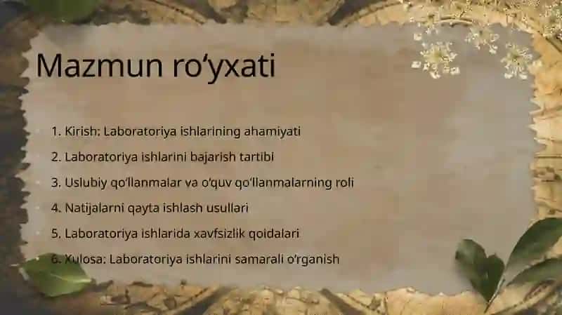 Analitik kimyo laboratoriyasi ishlarini bajarish 3