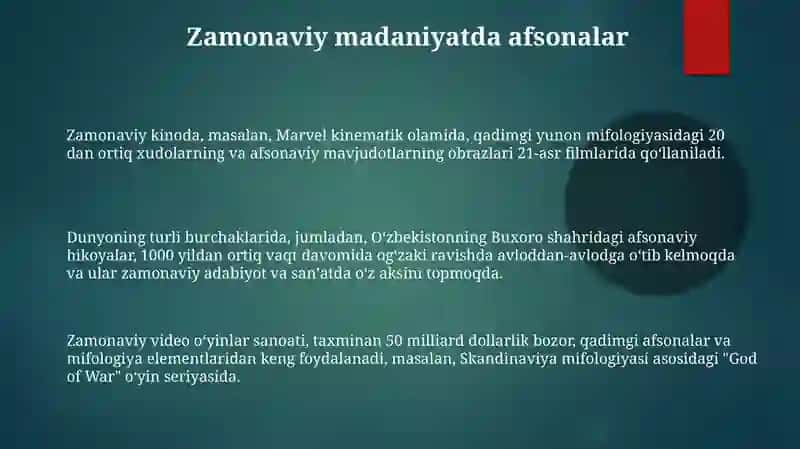Afsonalar va zamonaviy madaniyat 3
