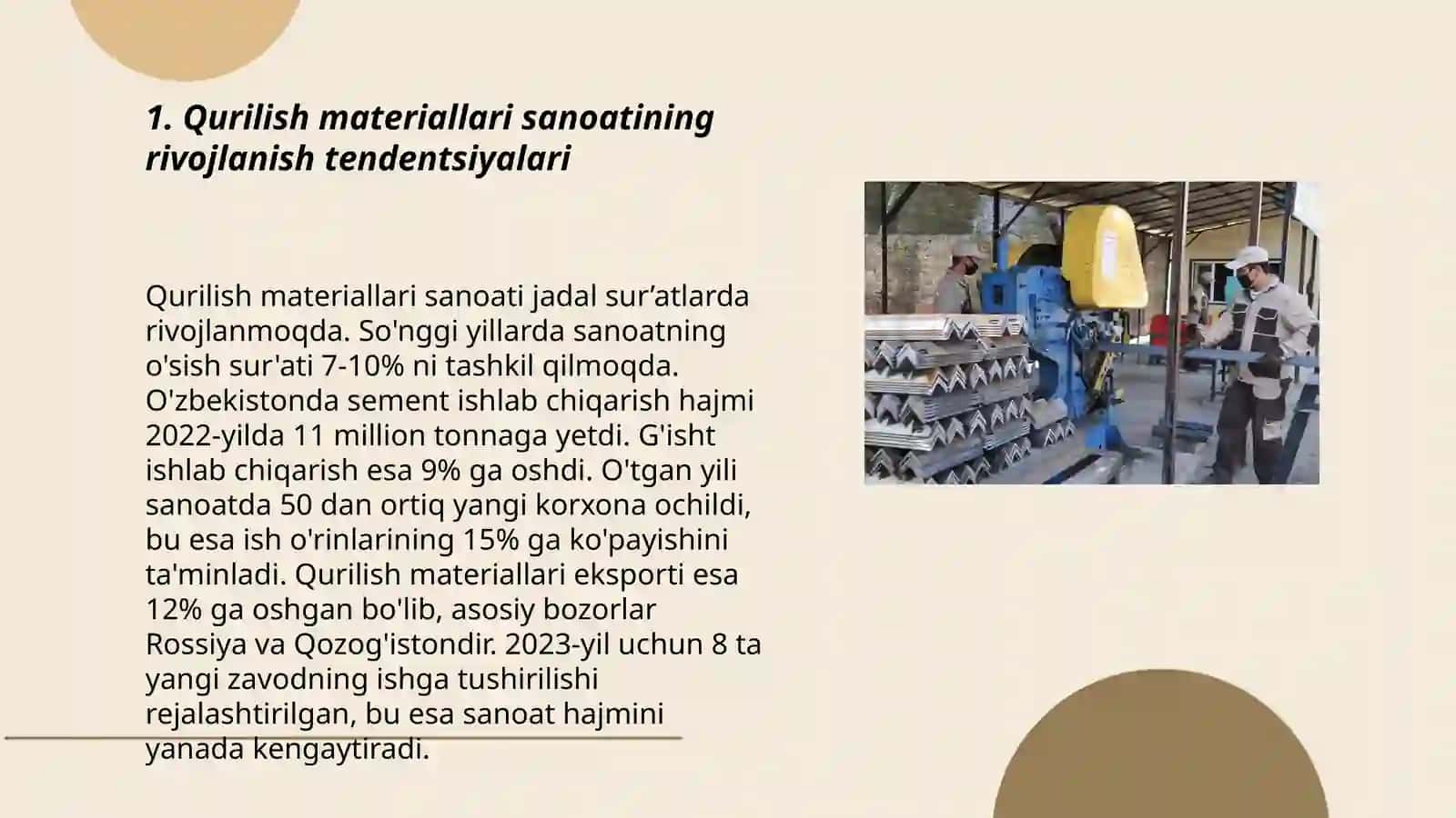 Qurilish materiallarini ishlab chiqarishning taraqqiyot yoʻnalishlari 3