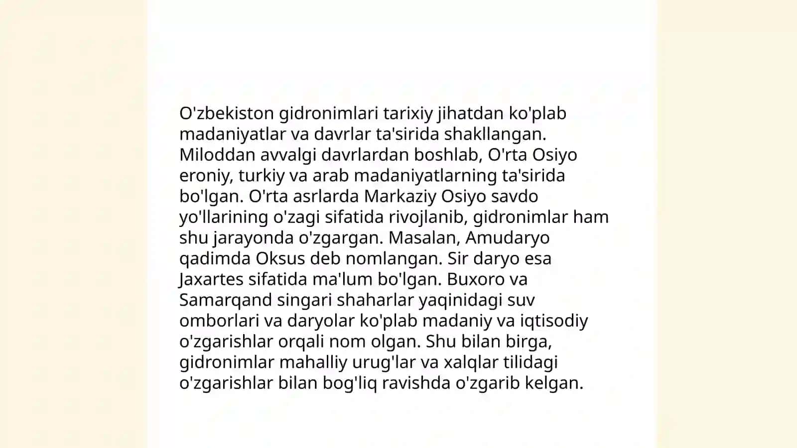 O'zbekiston gidronimlаrining shаkllаnish xususiyatlаri 3