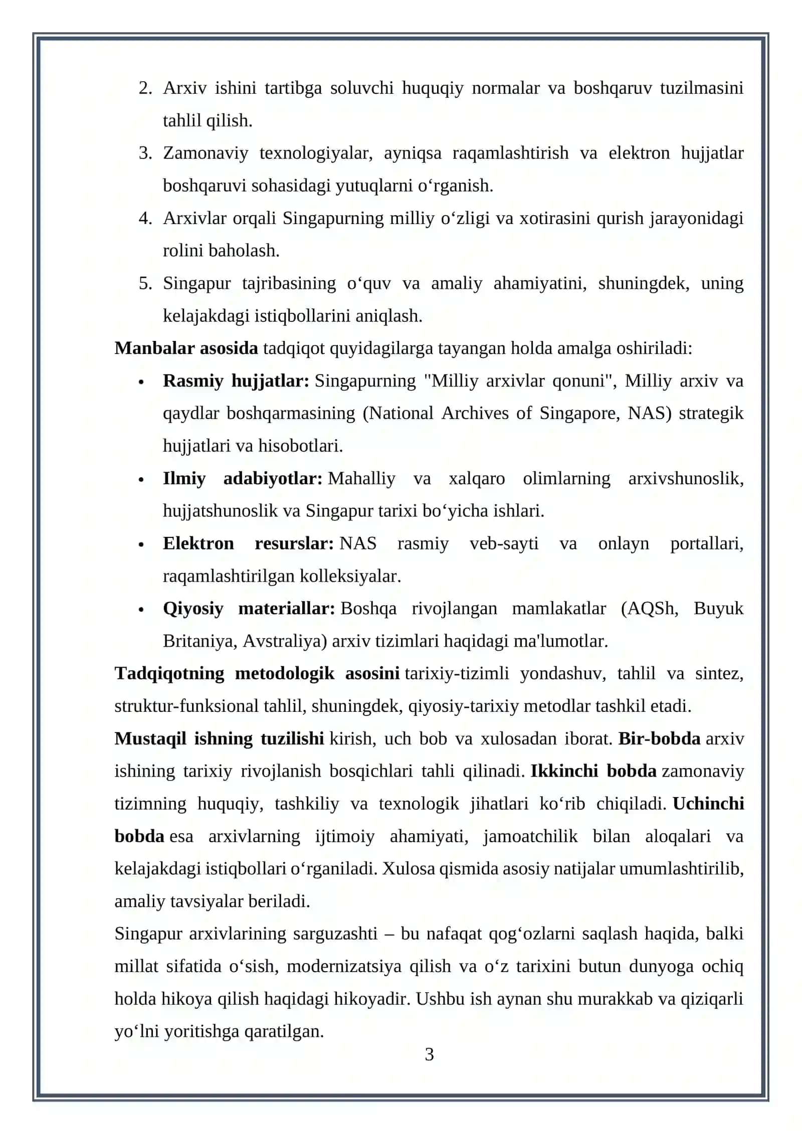 SINGAPURDA ARXIV ISHI TARIXI 3