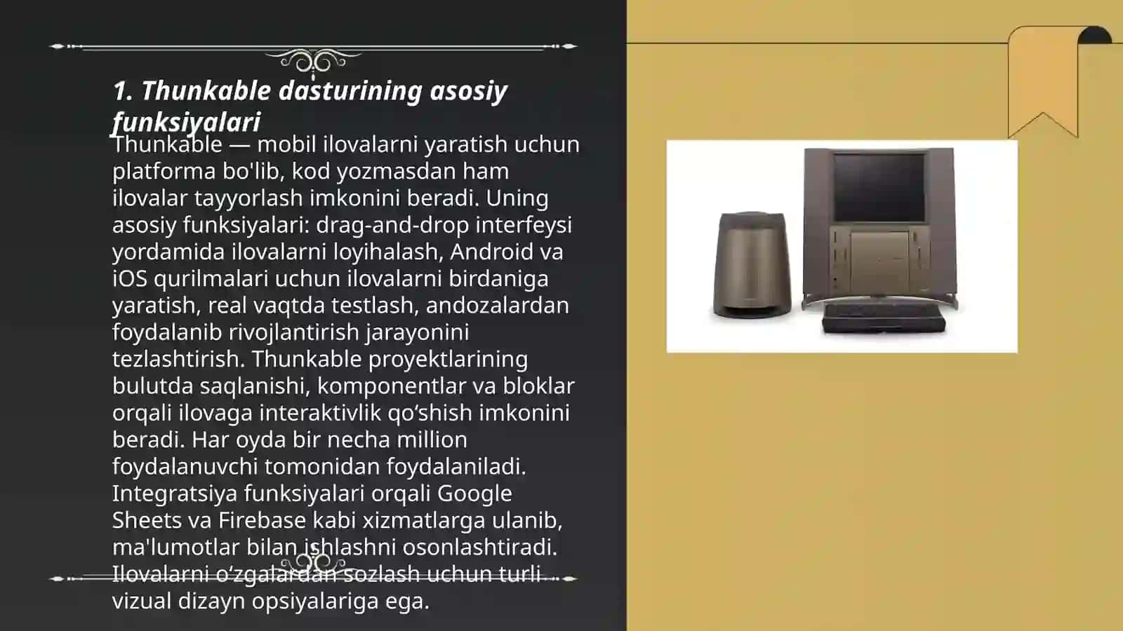 Thunkable dasturi va uning imkoniyatlari 3