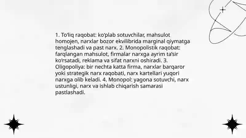 Raqobat va narxning shakllanishi 3