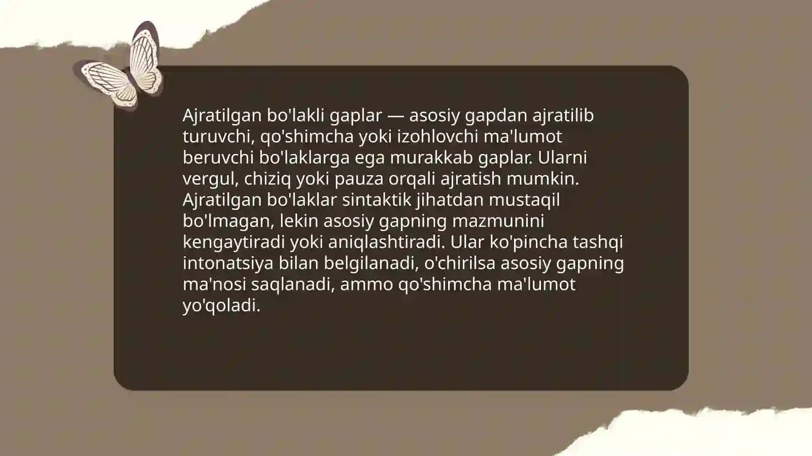 Ajratilgan bo'lakli gaplar 3