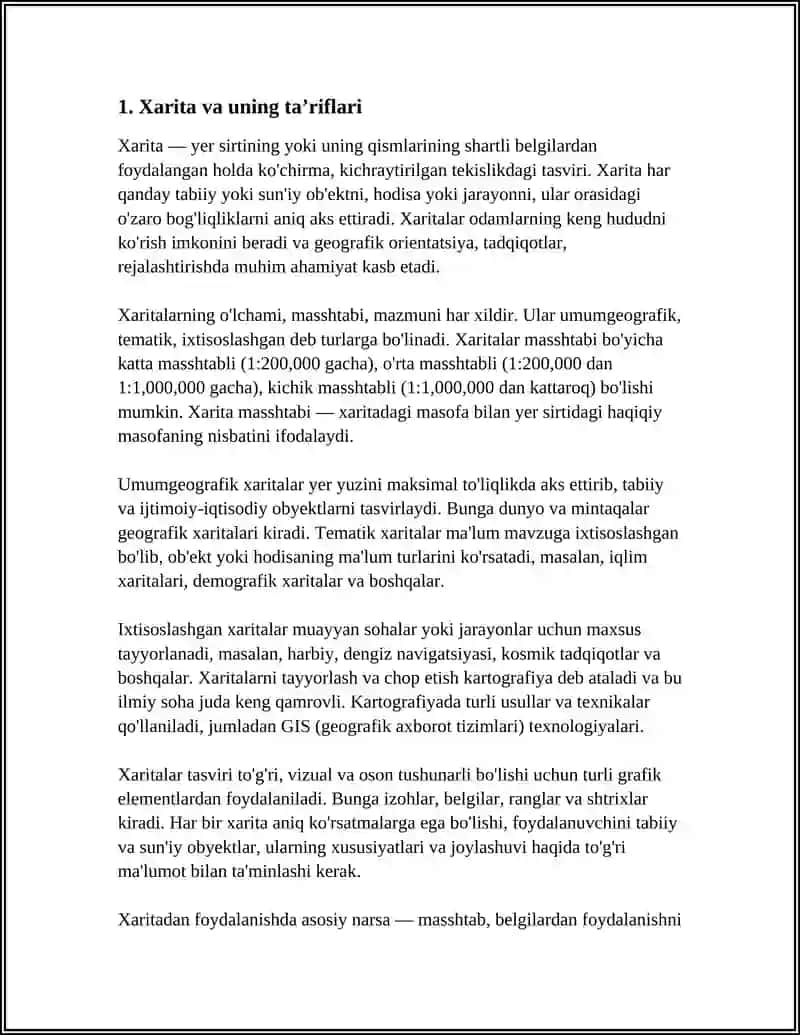 XARITA VA UNING TURLARI 3