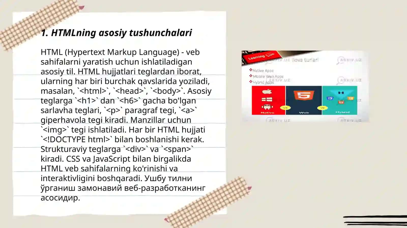 HTML TUSHUNCHASI 3