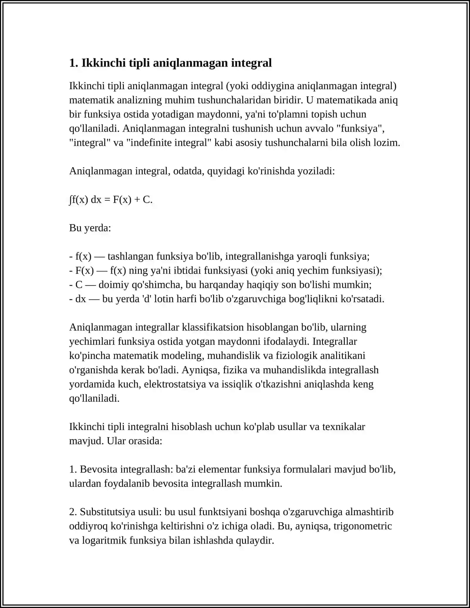 IKKINCHI TIPLI ANIQ INTEGRAL 3