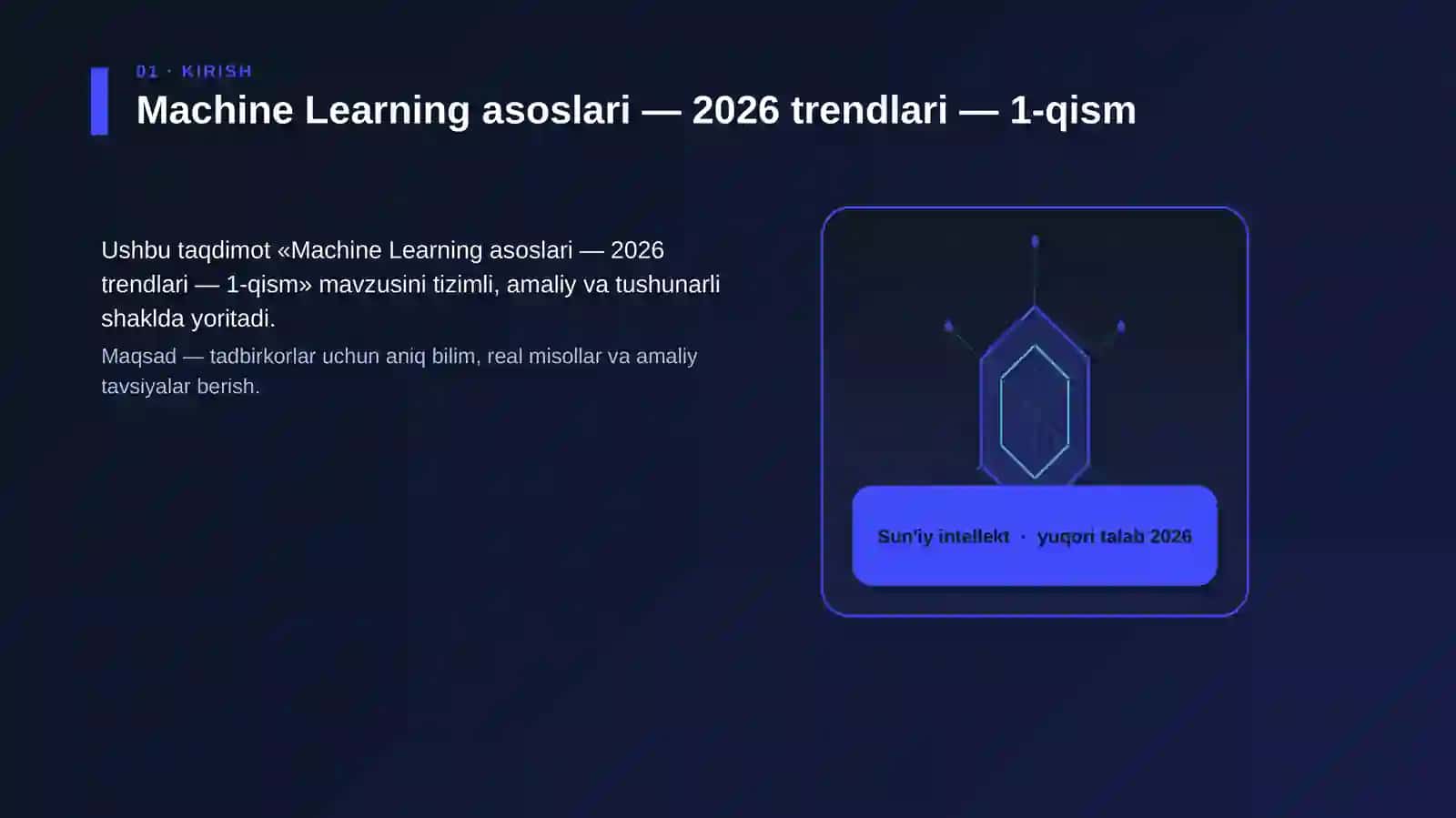 Machine Learning asoslari — 2026 trendlari — 1-qism 3