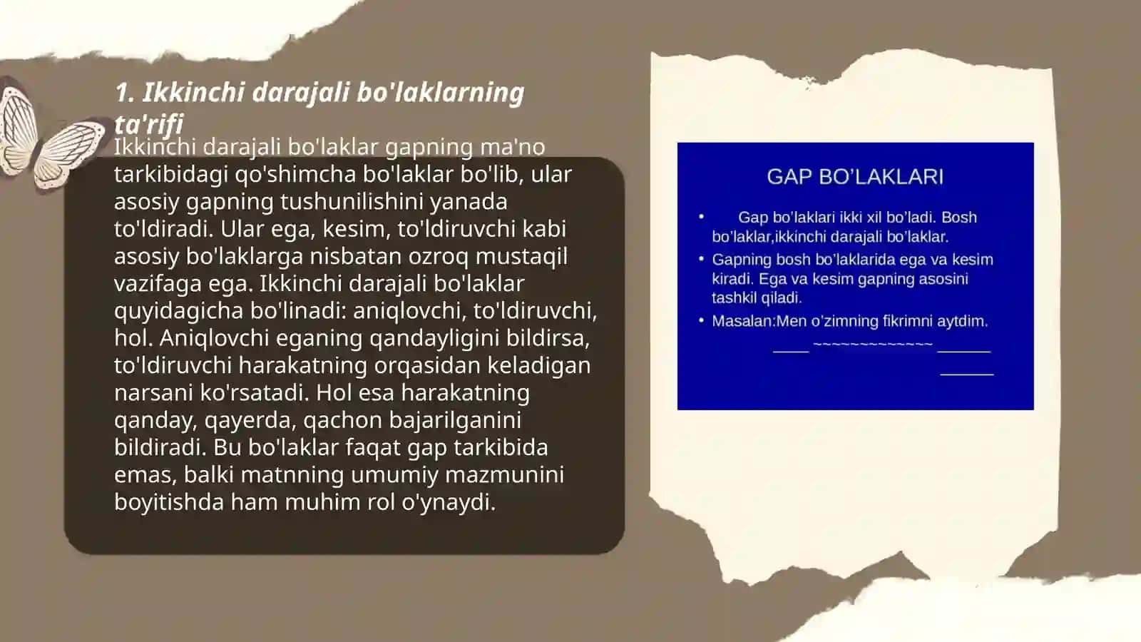 Ikkinchi darajali boʻlaklar 3