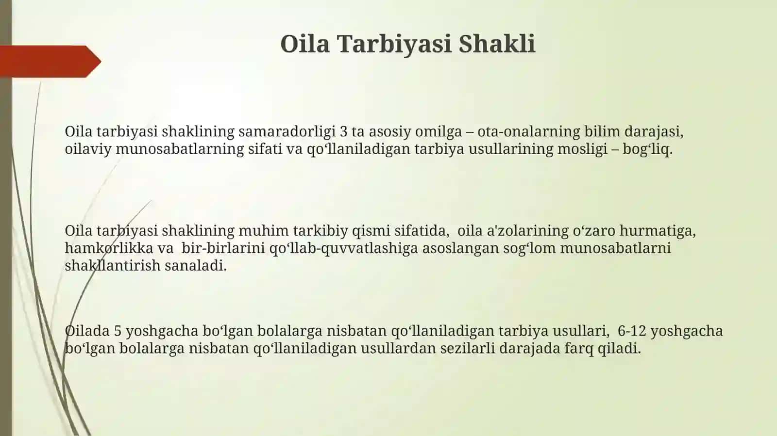 Oila Tarbiyasi Shakli 3