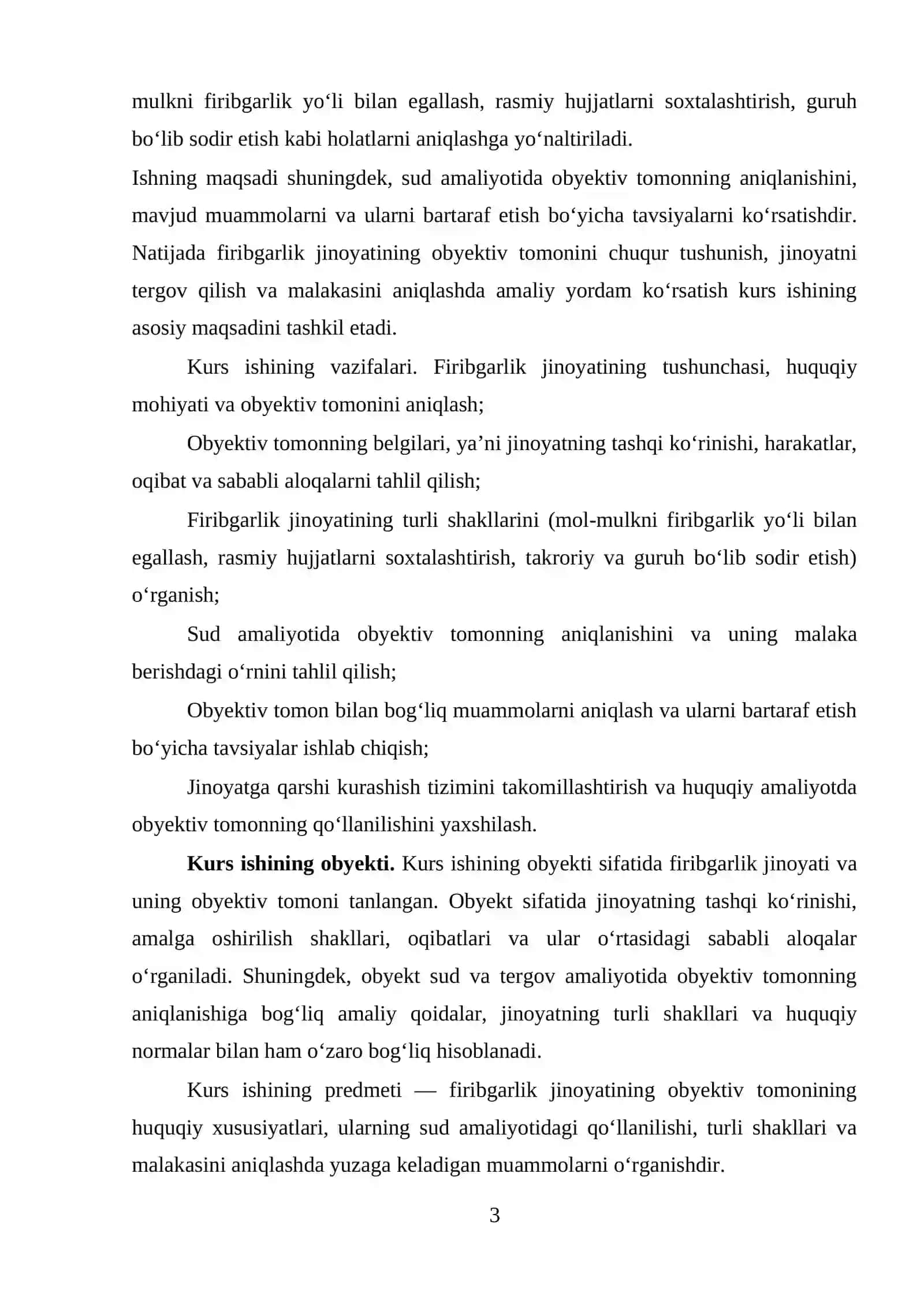 Firibgarlik jinoyatining obyektiv tomonining jinoiy huquqiy xususiyatlari 26. 3