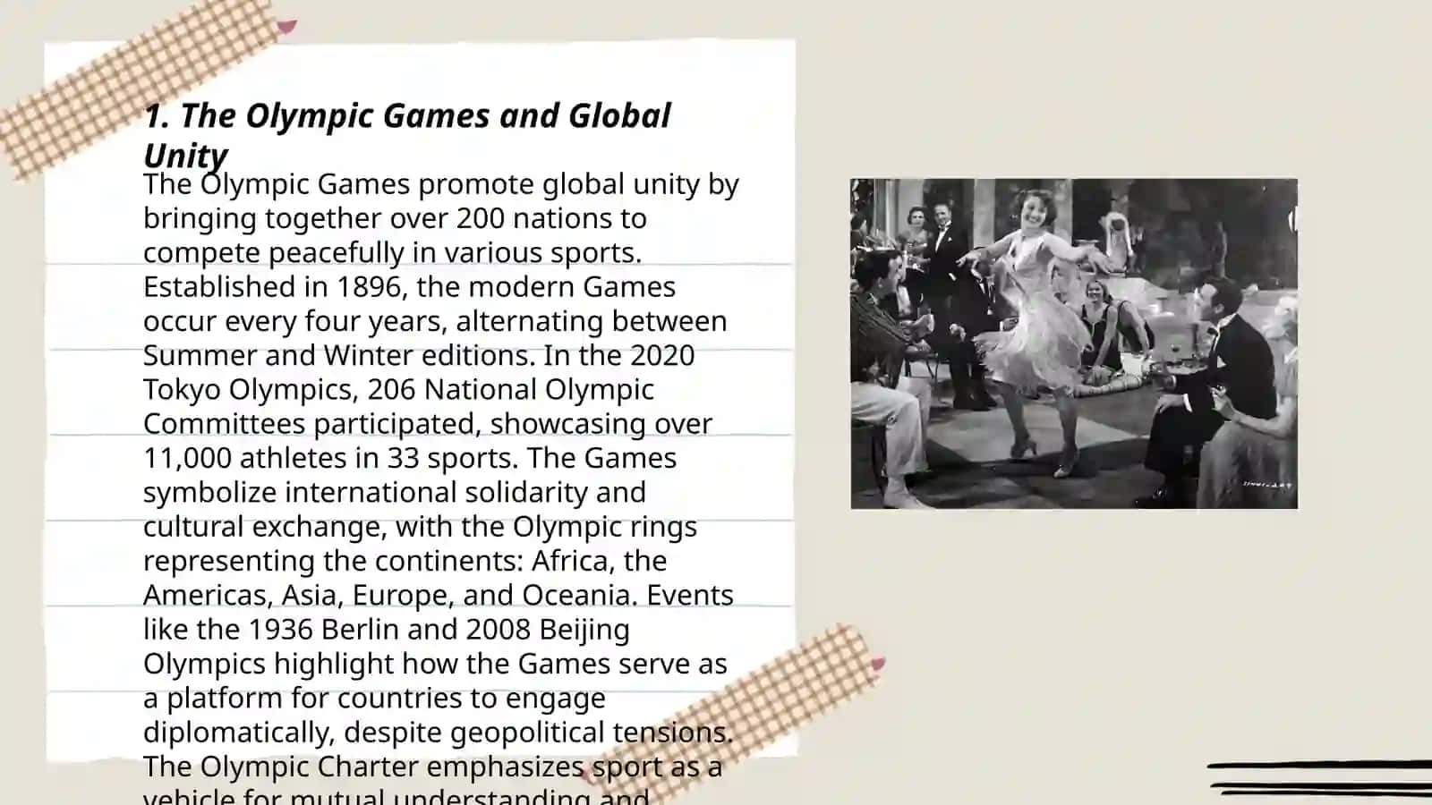 The Olympic Games and Global Unity 3