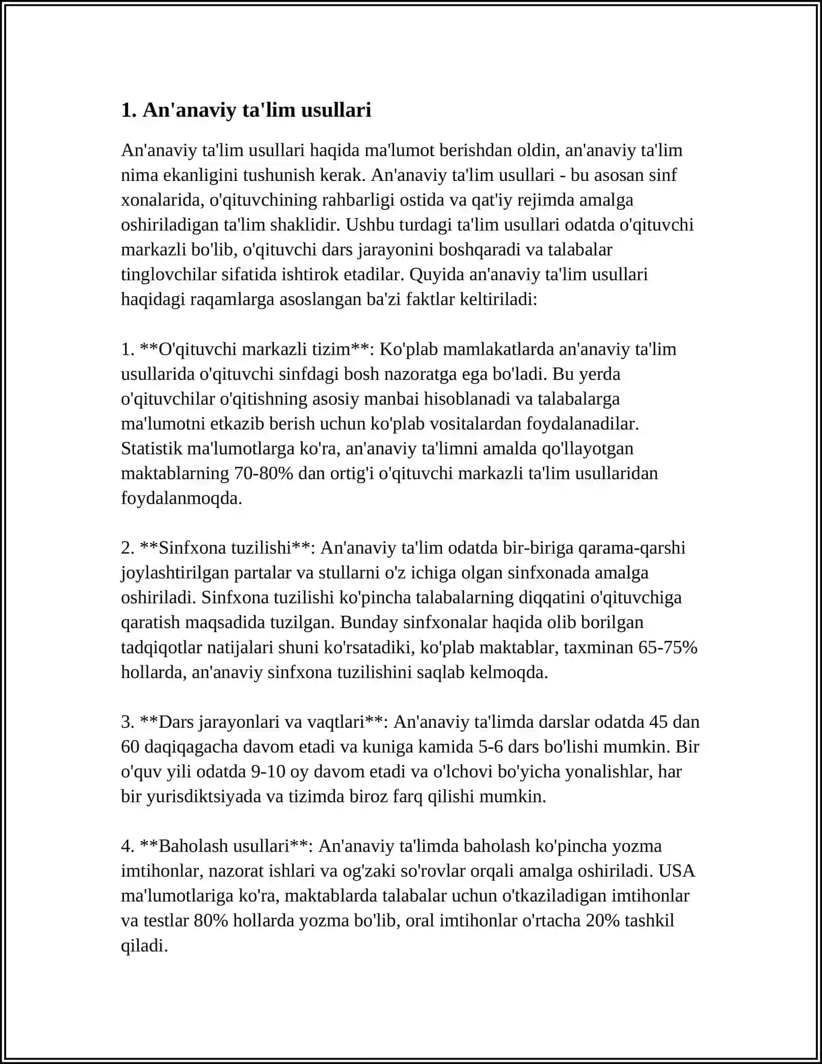 MUSTAQIL ISH Mavzu: TAʼLIM METODLARI 3
