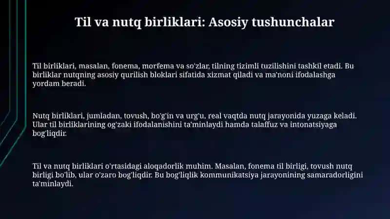 Til va Nutq Birliklari 3
