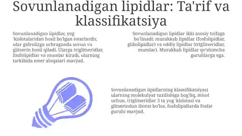 Sovunlanadigan lipidlar: Ta'rif va klassifikatsiya 3