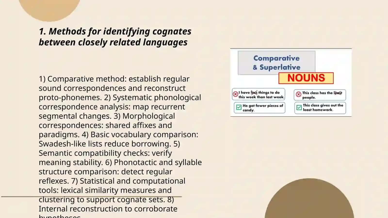 Comparative analysys of words in comparable languages 3