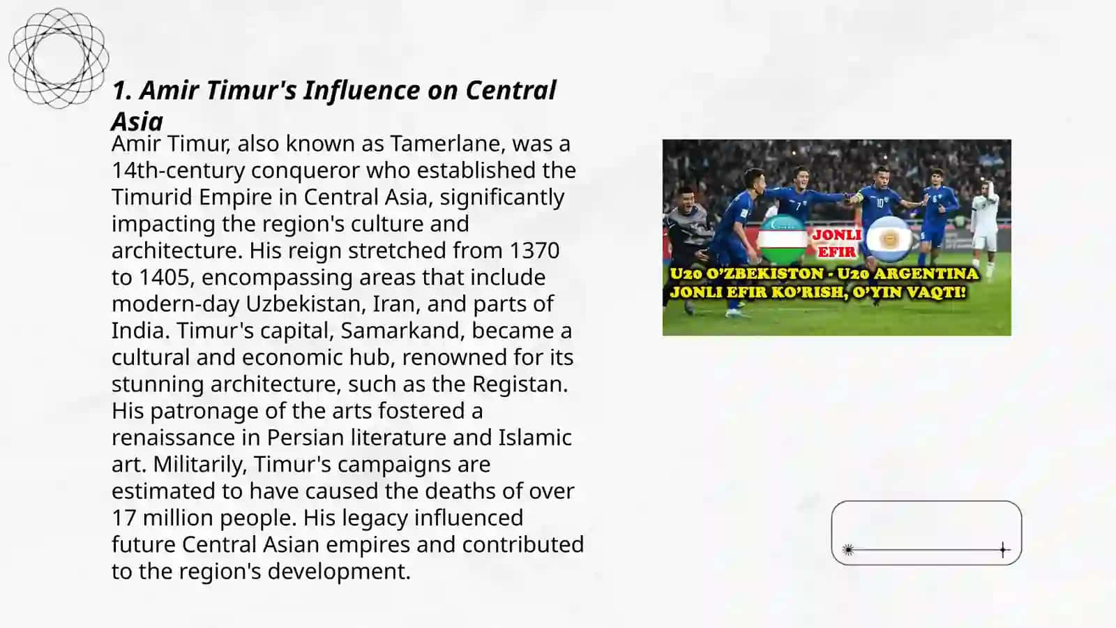 Amir Timur's Influence on Central Asia 3