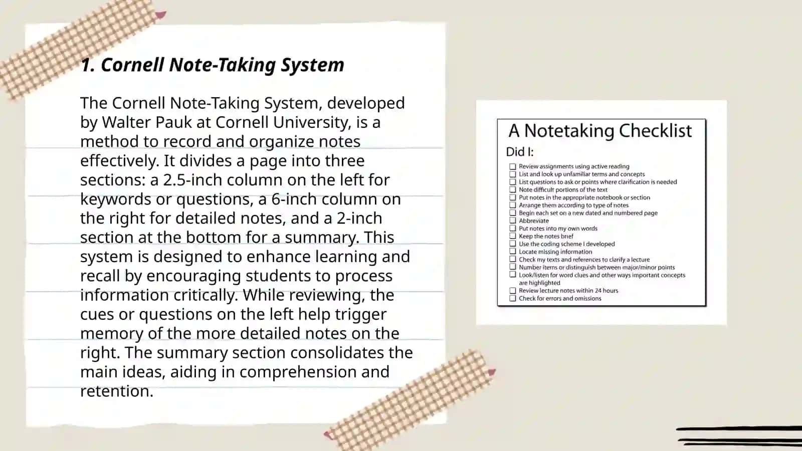 Cornell Note-Taking System 3