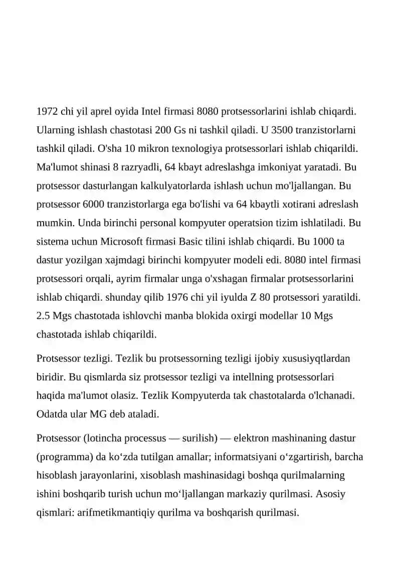 Intel 8088 protsessorining arxitekturasi va uning xususiyatlari 3