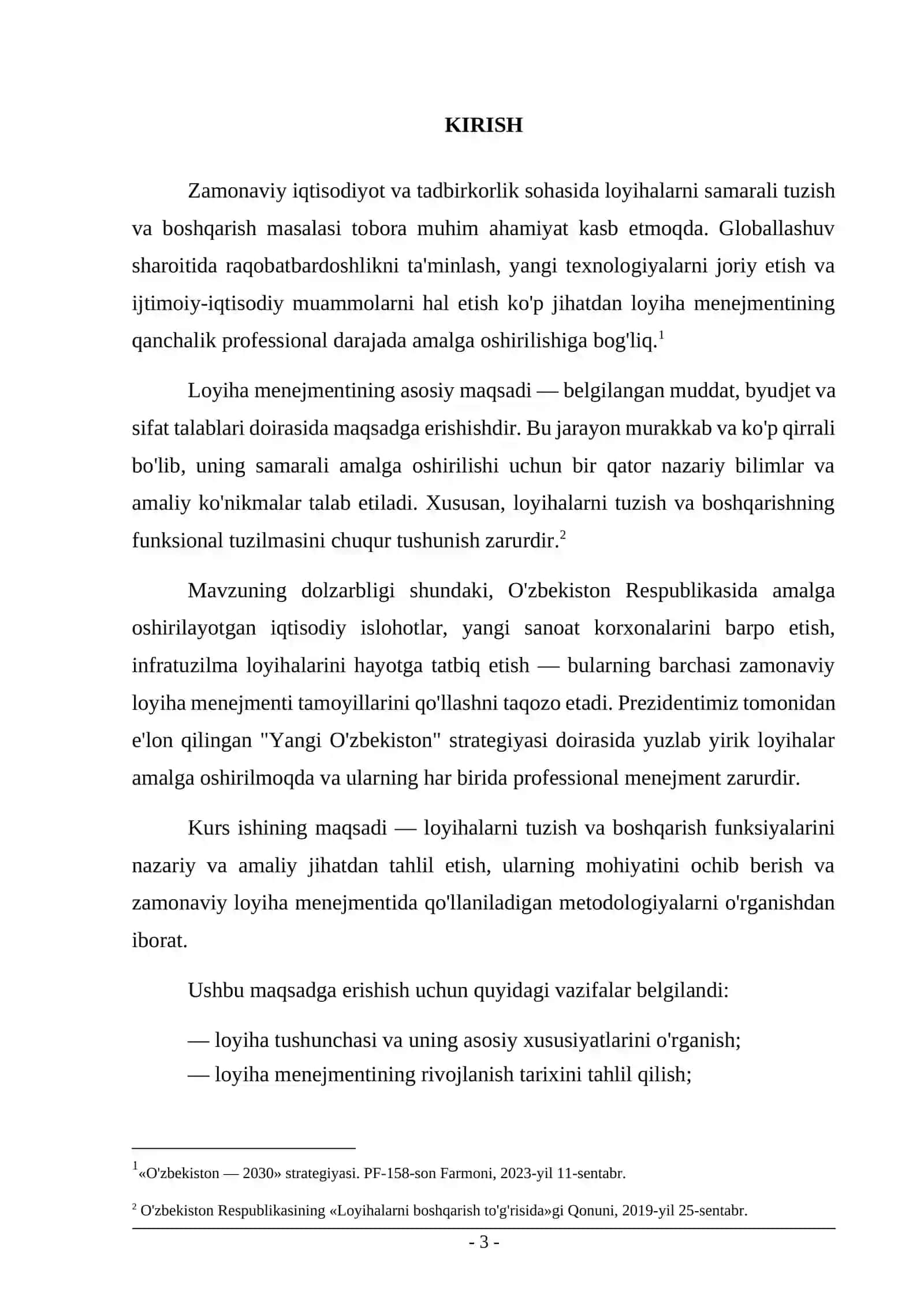 LOYIHALARNI TUZISH VA BOSHQARISH FUNKSIYALARI 3
