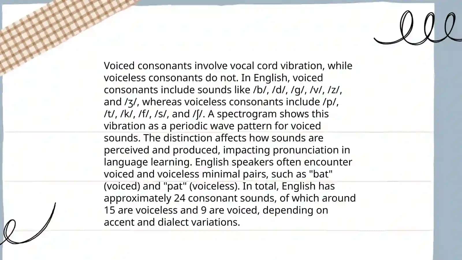 Voiced vs. voiceless consonants 3