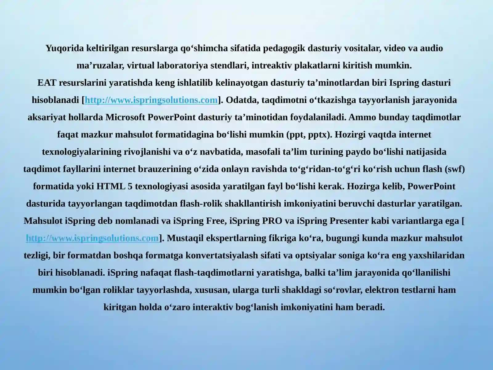 ISPRING SUITE DASTURI VA ULARNING IMKONIYATLARI 3