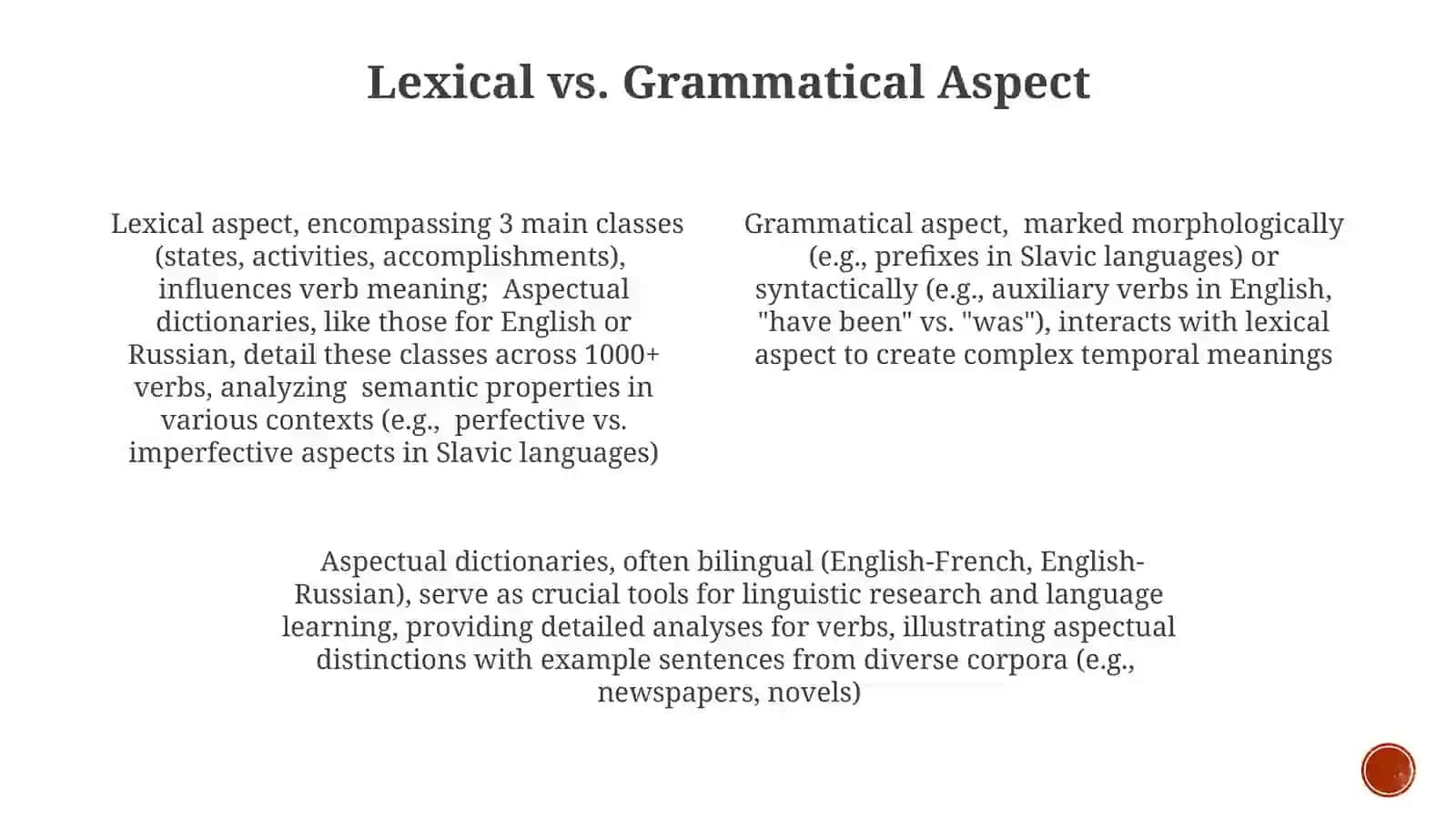 Aspectual dictionaries 3