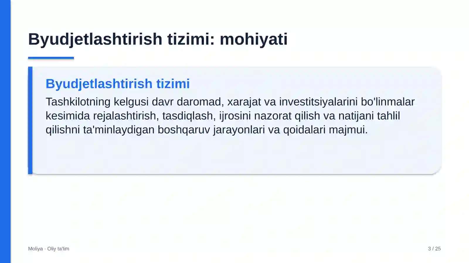 Yo'l qurilishida budjetlashtirish tizimi 3
