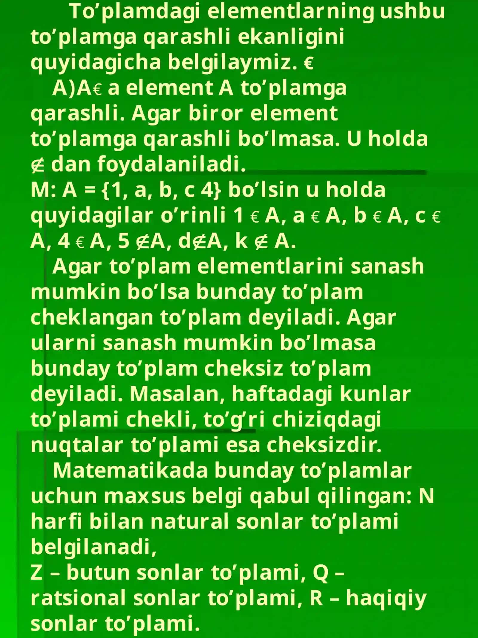 To’plamlar va ular ustida amallar 3