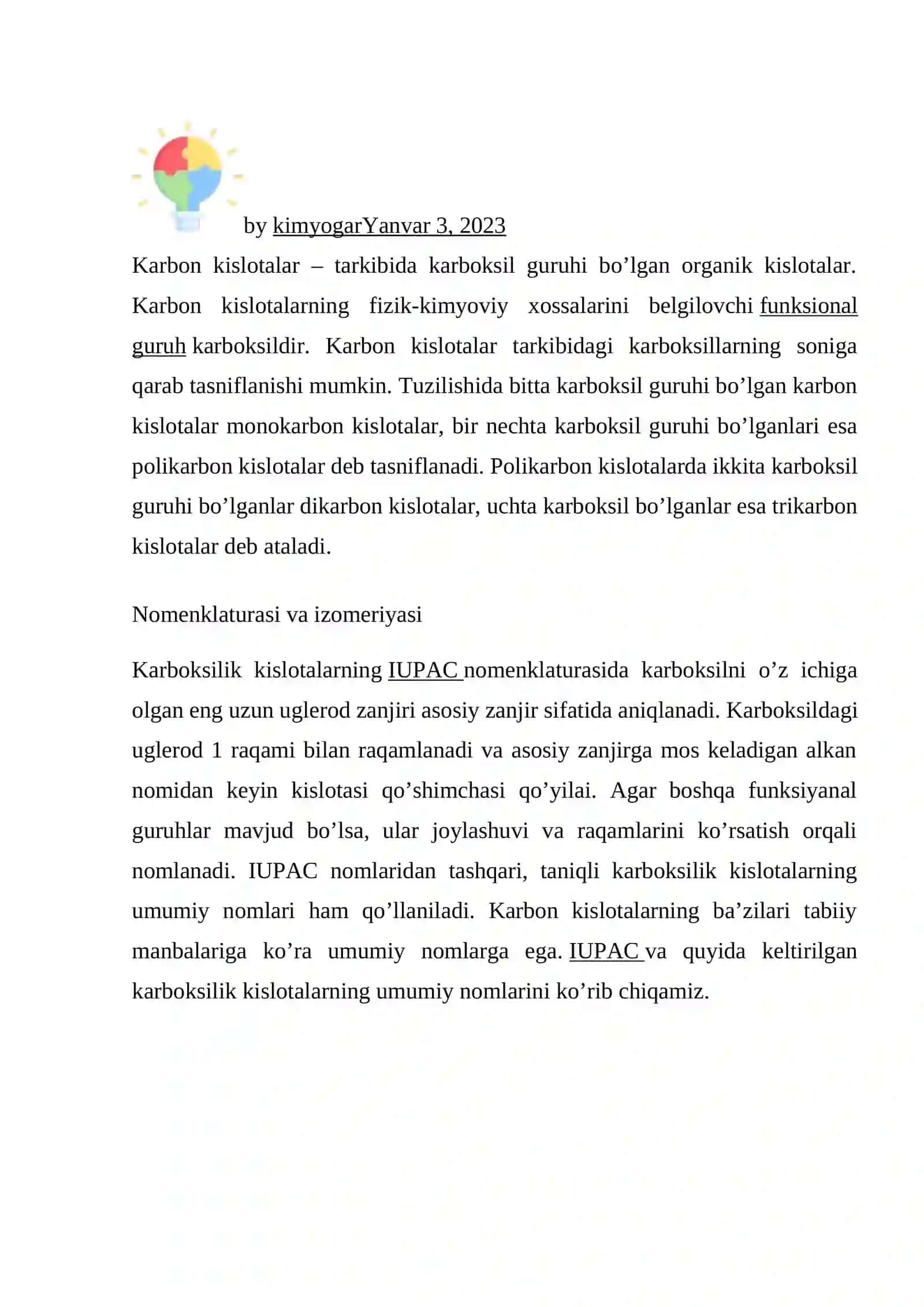 KARBON KISLOTALARKLASSIFIKATSIYASI 3