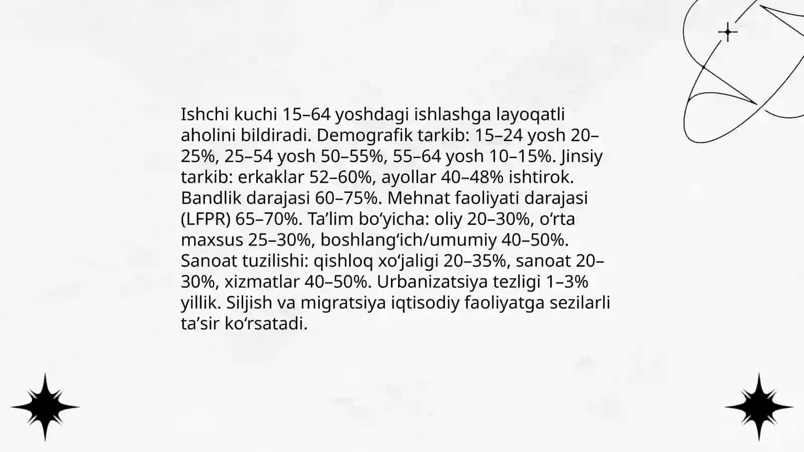 Ishchi kuchi, uning bandligi va ishsizlik 3