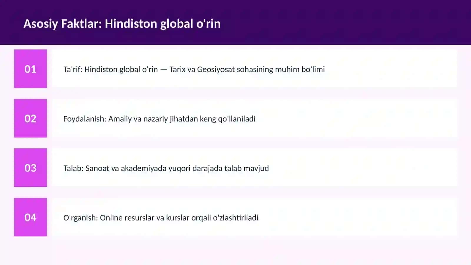Hindiston global o'rin 3
