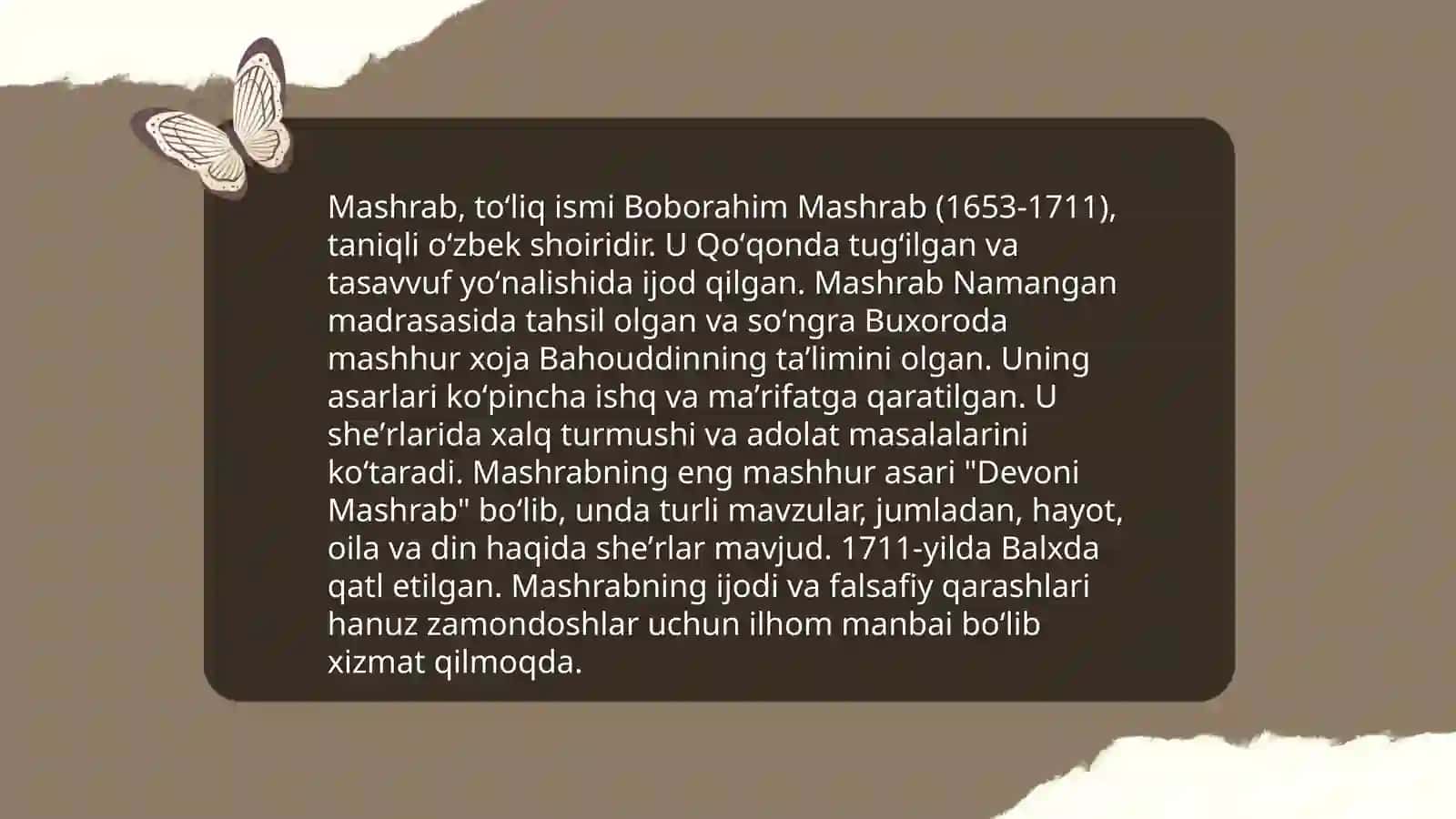 Mashrabning hayoti va ijodi 3
