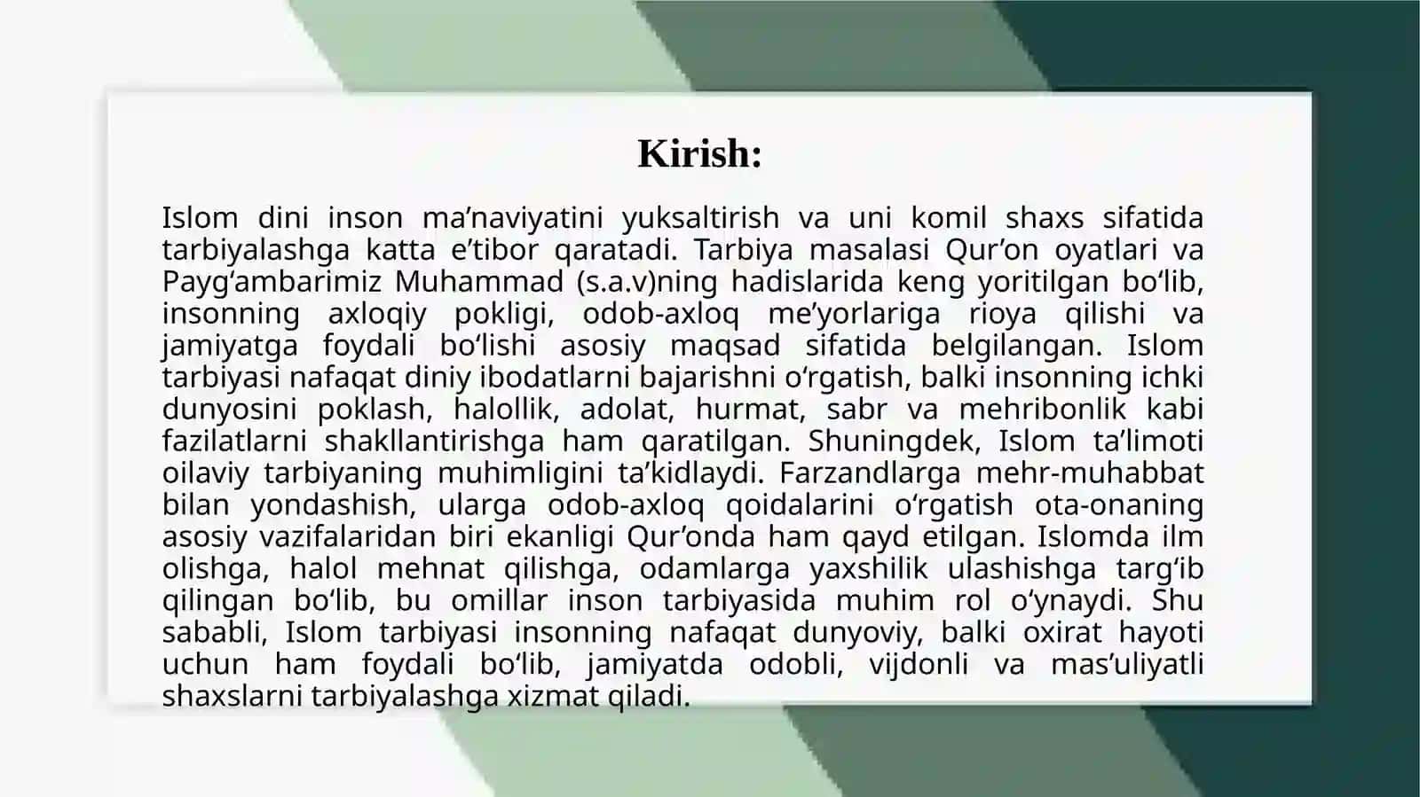 ISLOM DINI DATARBIYAVIY FIKRLAR 3