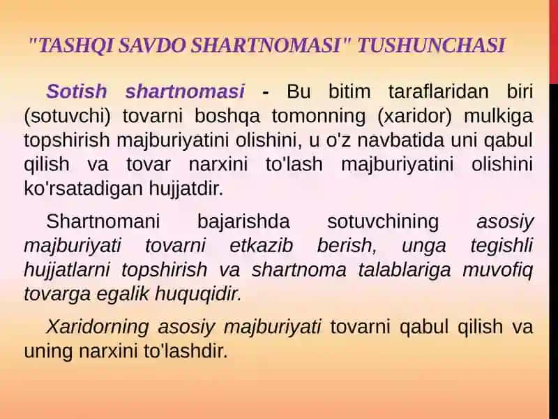 Xalqaro shartnomalar va ularning iqtisodiyotdagi o‘rni 3